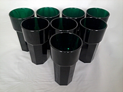 Eight Polycarbonate 12oz Chunky Hi-Ball  Glasses - Emerald