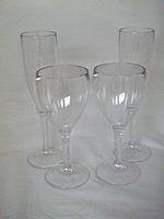 Pair of Premium Polycarbonate Champagne Flutes & Wine Glasses